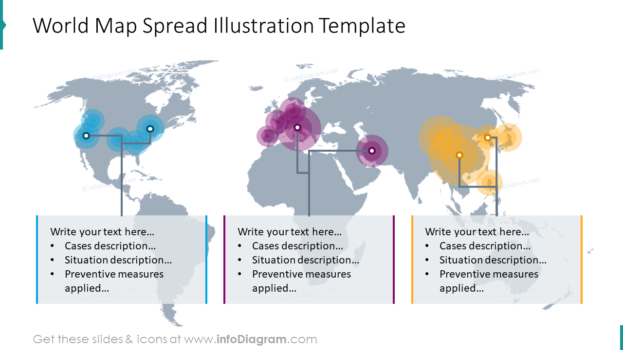 World map spread illustration 