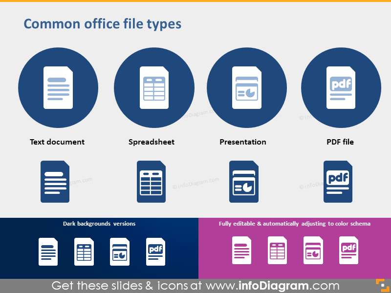 Office document file spreadsheet Presentation PDF icon PPTX