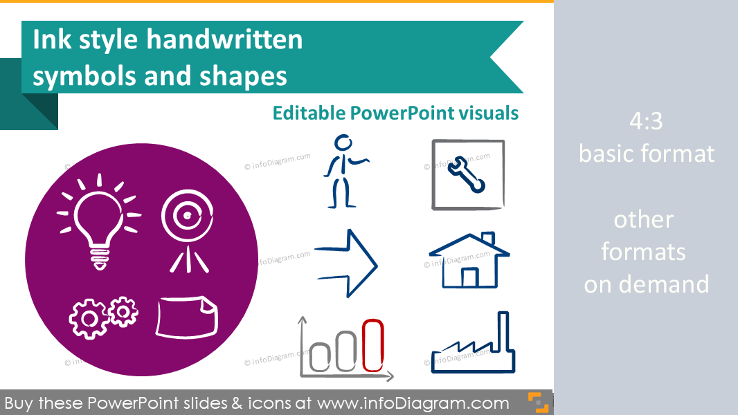 Handwritten Symbols - Ink style (PPT icons & clipart)