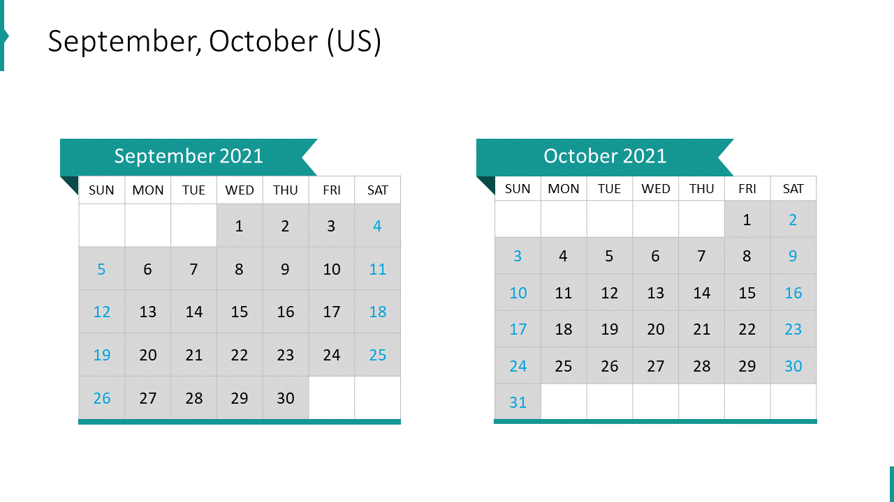 September, October (US)