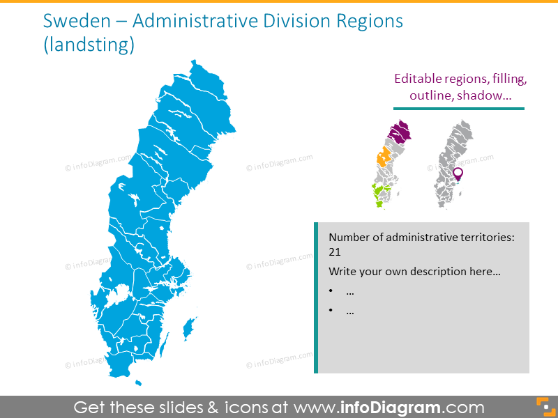Sweden administrative division region map
