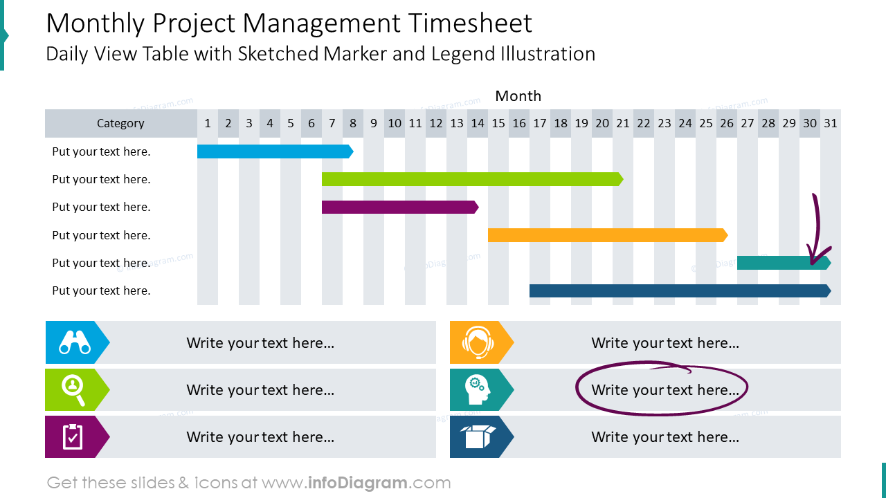 Monthly project management timesheet