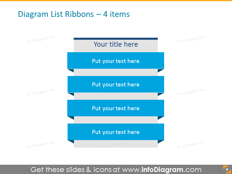 Diagram List Ribbons for placing 4 items