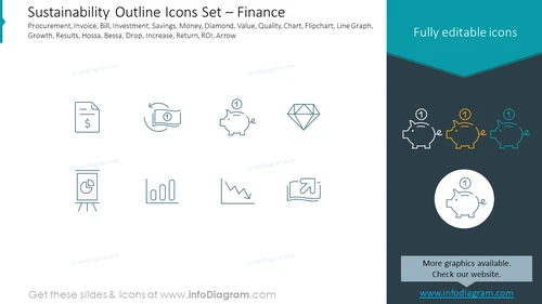 Sustainability Outline Icons Set – Finance