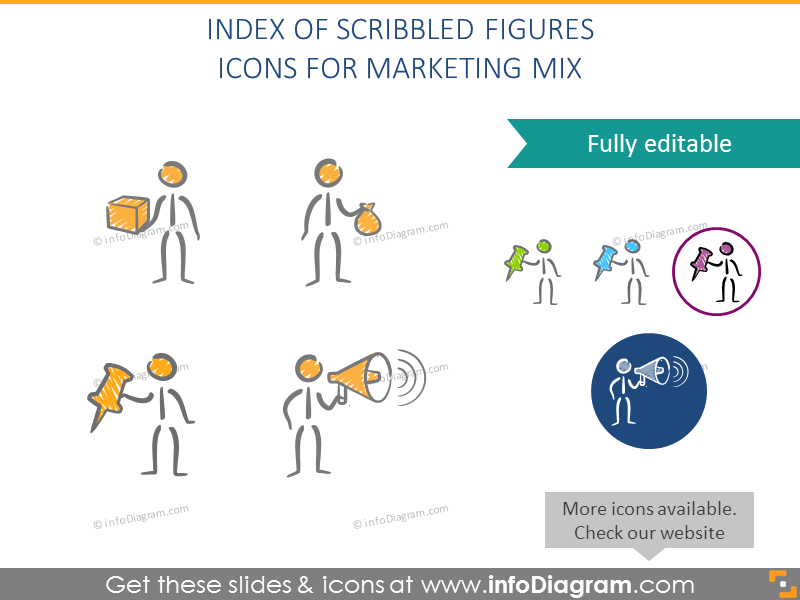 Scribbled hand drawn figures index