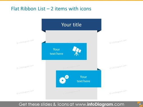 Flat Ribbon List – 2 items with icons