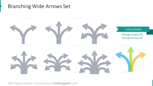 Branching wide arrows set 