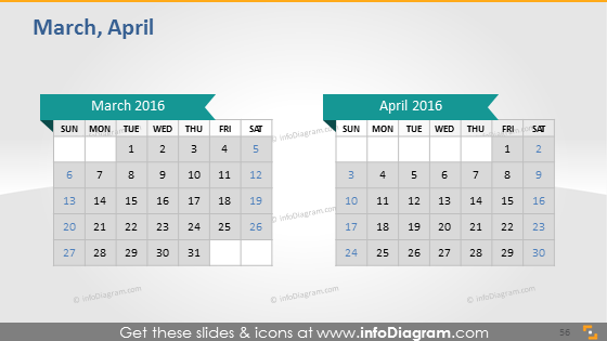 March April school calendar 2016