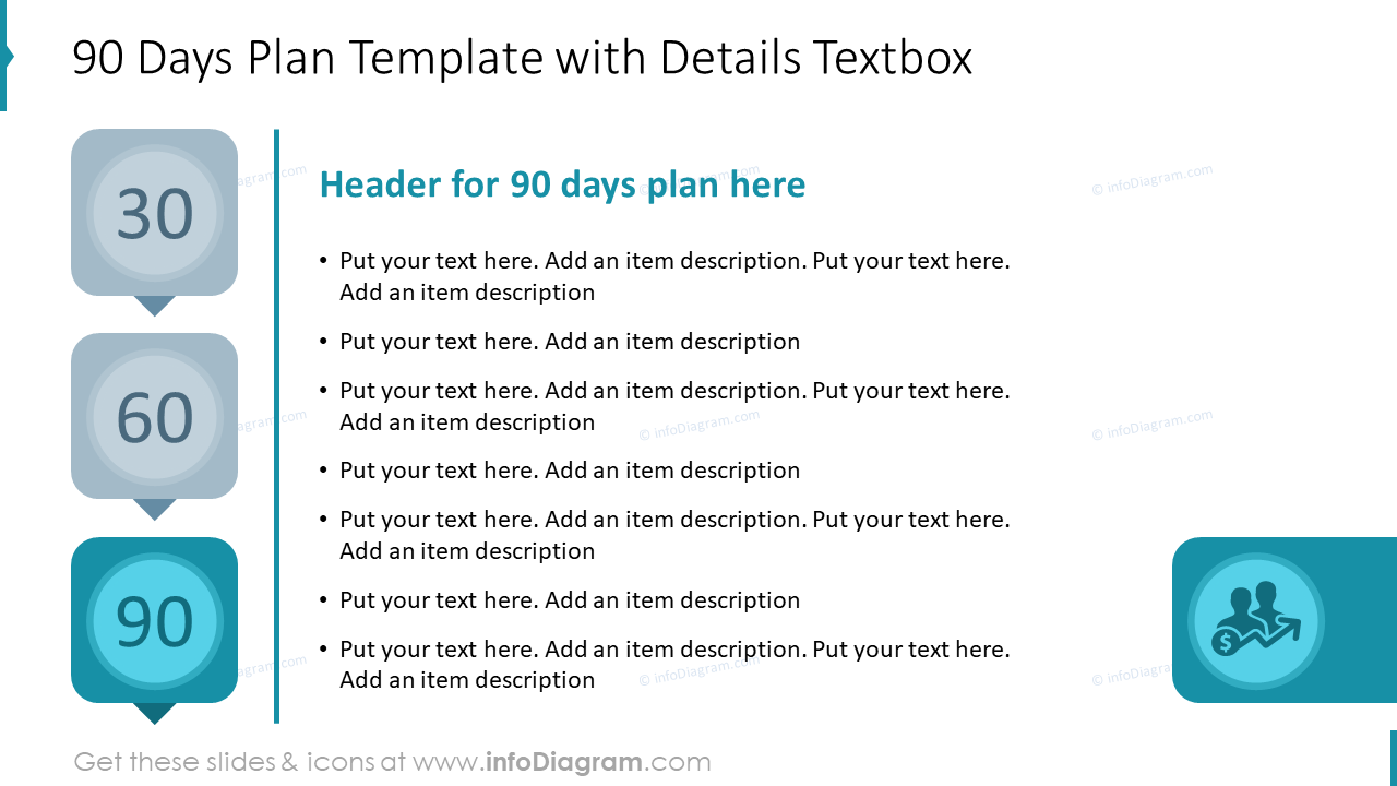 90 Days Plan Template with Details Textbox