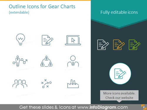 Outline icons for gear charts