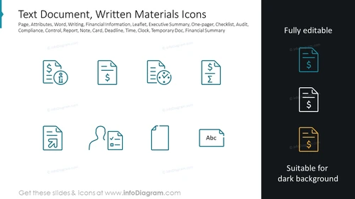 Text Document, Written Materials Icons