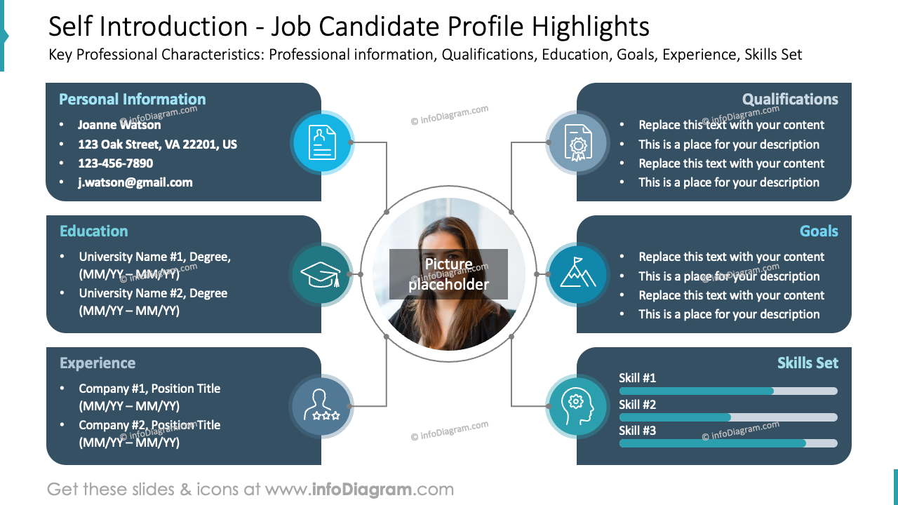 self-introduction-job-candidate-profile-highlights-muted-blue-style