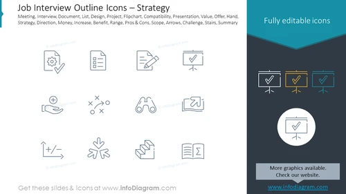 Job Interview Outline Icons – Strategy