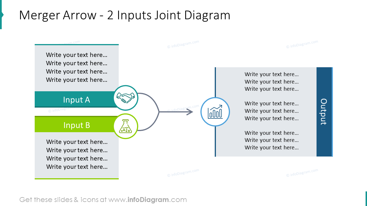 2 inputs joint slide designed with merger arrow 