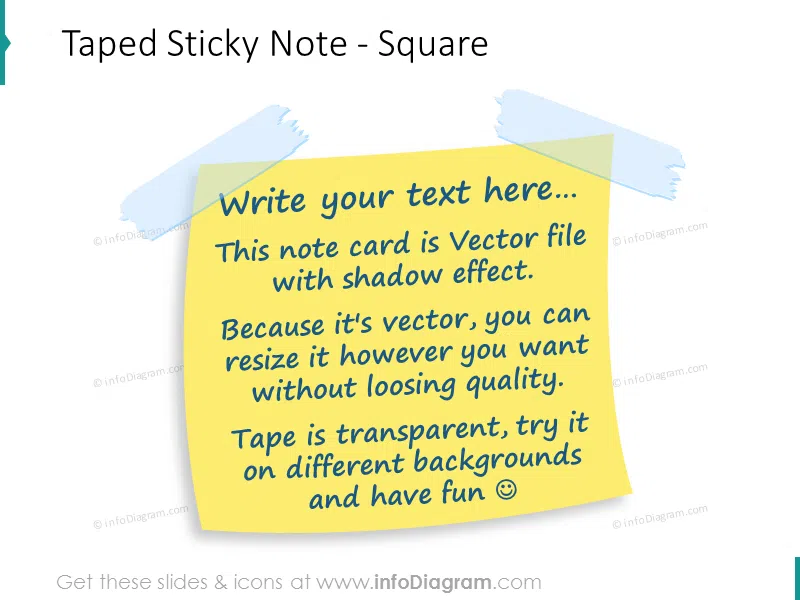 taped sticky note square powerpoint image