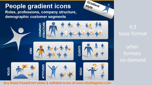 People jobs, company roles, customer segments (PPT icons clipart)