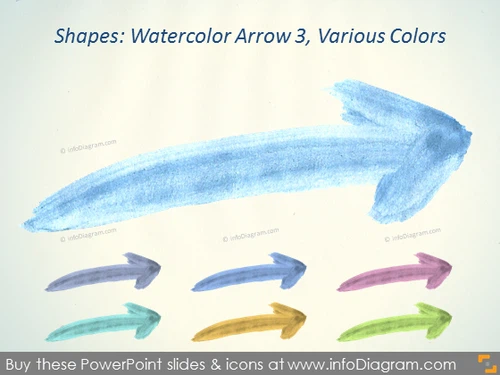Watercolor arrow Brush increase Aquarelle pptx icon