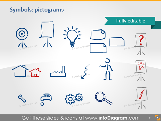 symbols pictograms idea house icons ppt clipart