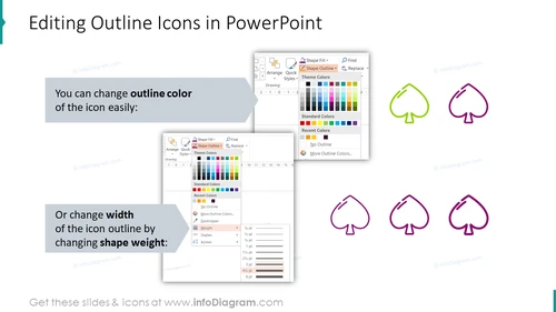 Editability of outline icons in PowerPoint