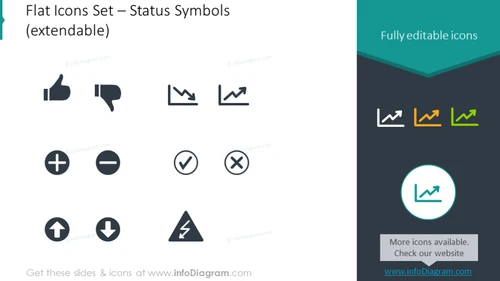 Flat status symbols set