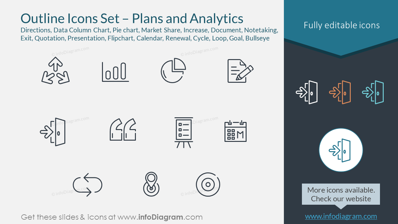 Outline Icons Set – Plans and Analytics