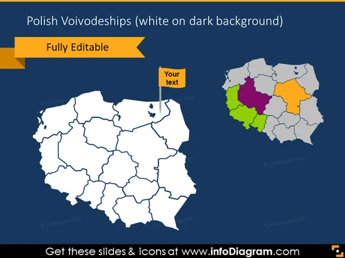 Polish voivodeship on a dark background
