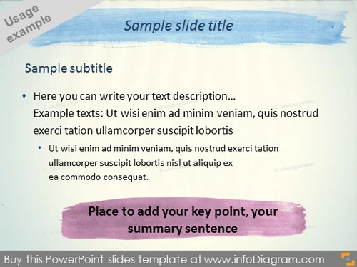 Summary Slide Line Water Color Brush Aquarelle PowerPoint