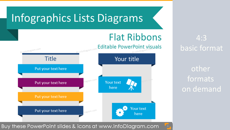 Infographics Ribbons Lists Diagrams (flat PPT Diagrams)
