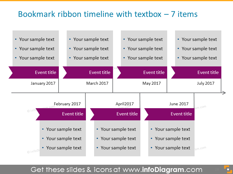 bookmark ribbon template  example with textboxes for 7 elements