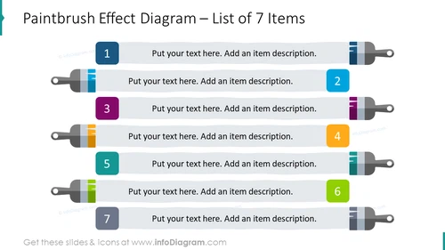 Paintbrush Effect List for 7 Items Slide