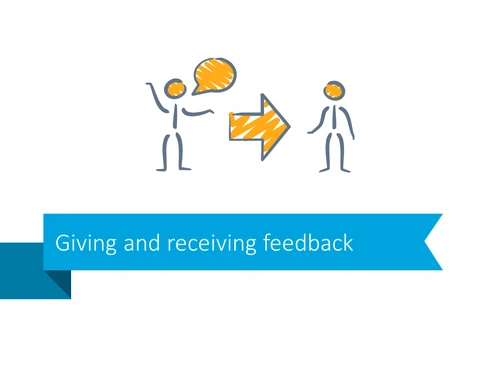 Giving receiving feedback powerpoint slide stripe