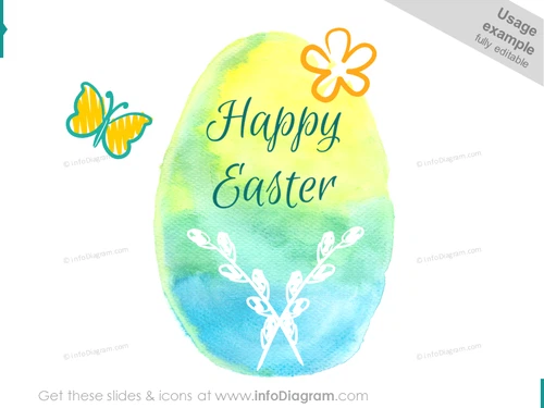 Handwritten Spring and Easter Icons (PPT clipart)