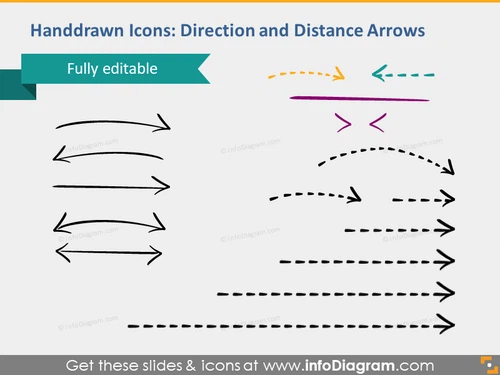 hand drawn arrows direction distance logistics