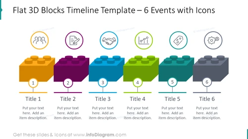 6 events timeline illustrated with outline icons