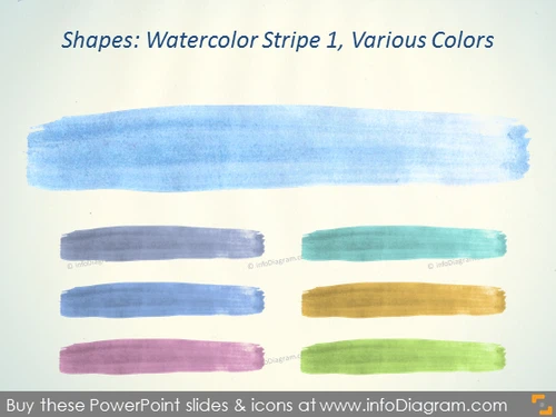 Water color Stripe Brush blue greeen Aquarelle pptx clipart