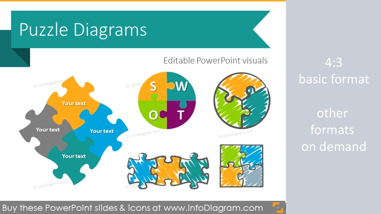 Puzzle toolbox for integrity diagrams (PPT clipart shapes)