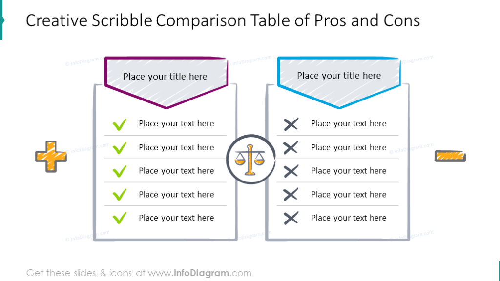 Pros And Cons Analysis Illustrated With A Scribble Comparison Table