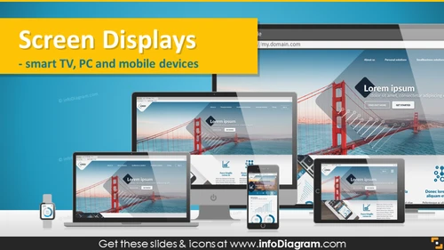 Screen Displays for Website and App Presentation (PPT icons)