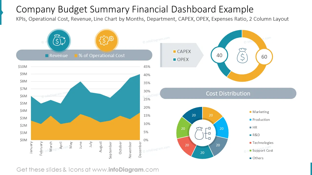 Company Budget Summary Financial Dashboard Example