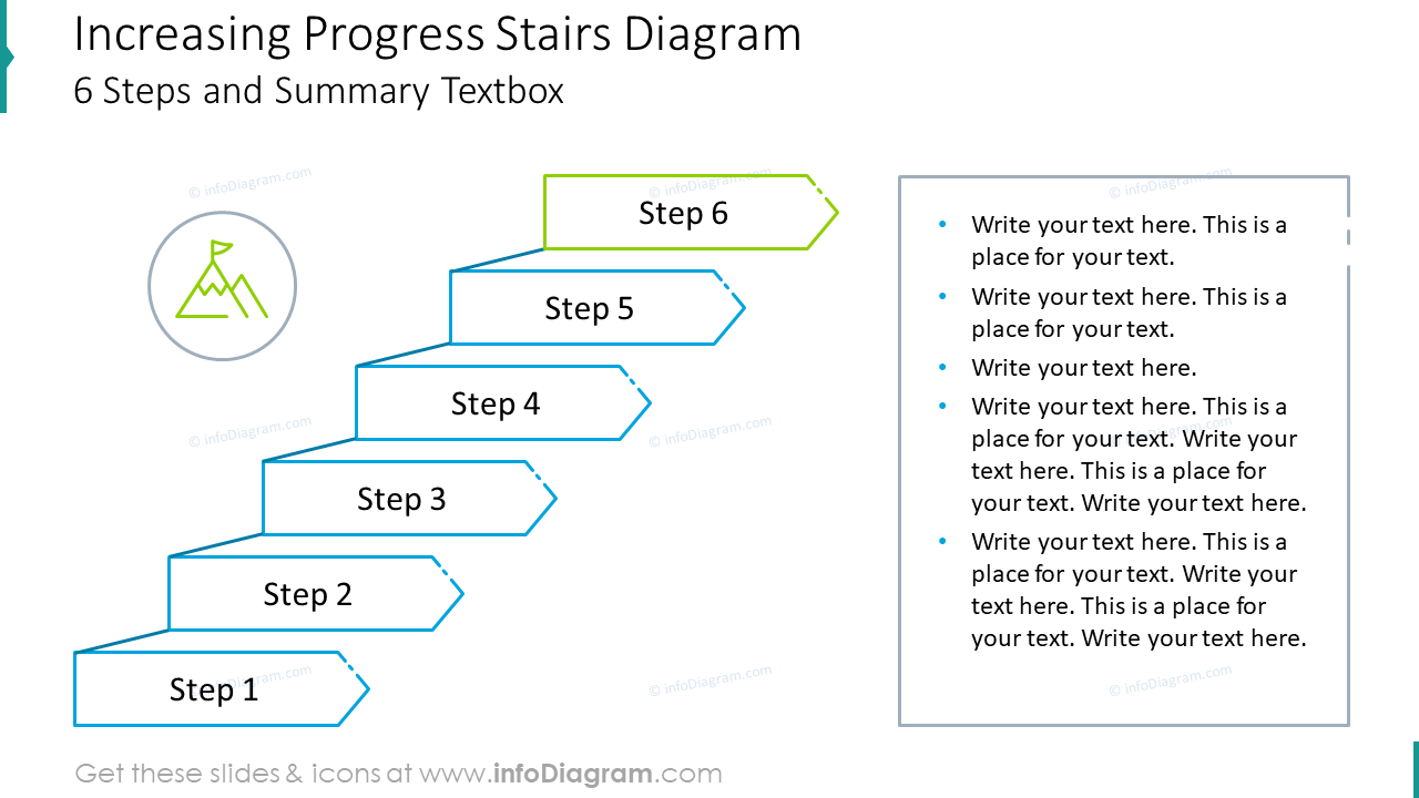 Increasing progress stairs diagram 