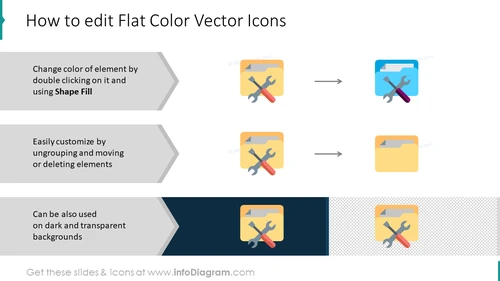 Editing flat color vector icons