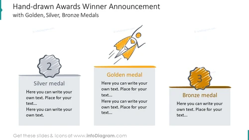 Awards winner announcement illustrated with hand-drawn style