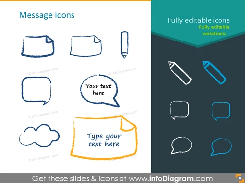 Charcoal message icons