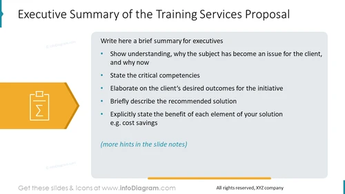 Executive Summary of the Training Services Proposal