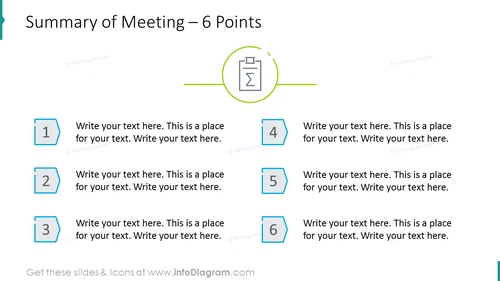Summary of meeting with 6 points