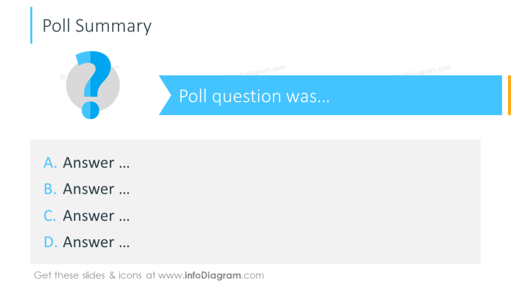 Poll illustrated with icons and bullet points