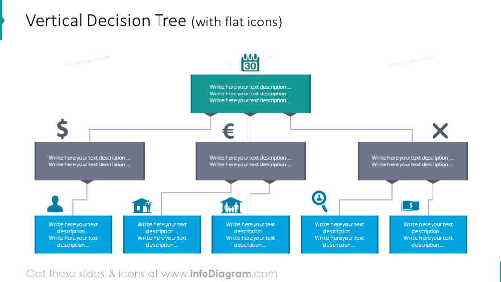 Vertical Tree Chart Illustration - PPT Diagram Template