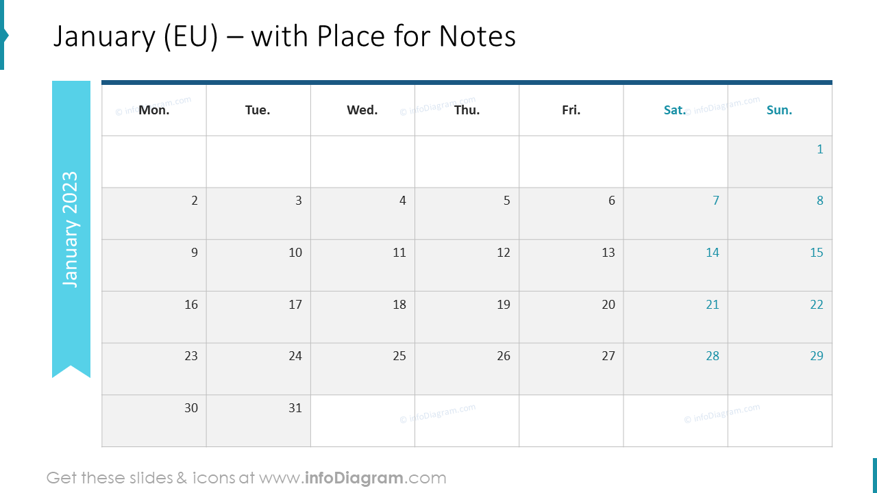 February Calendars 2022 EU with notes plan