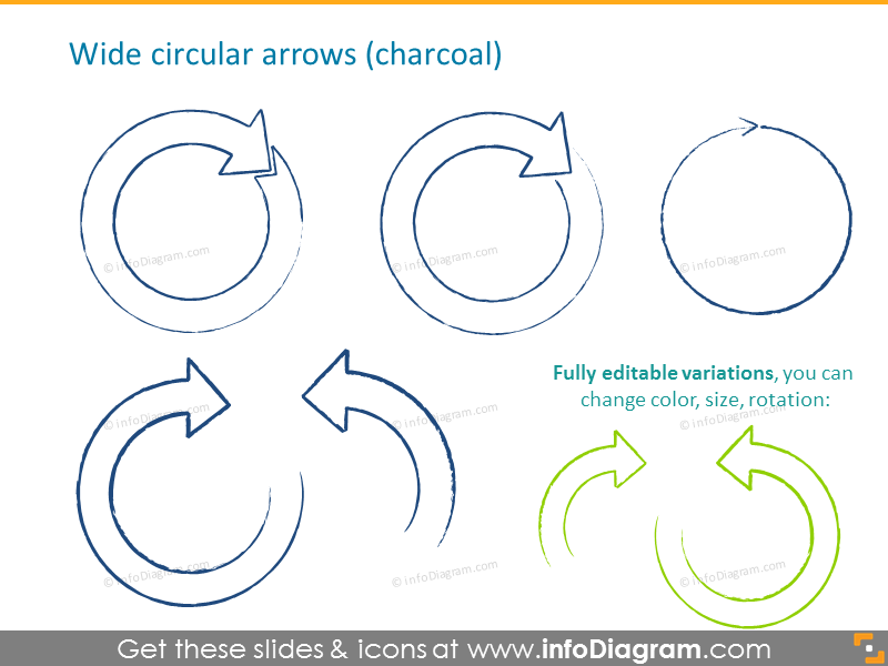 Wide circular arrows 