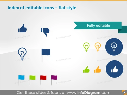 Editable icons index - flat style